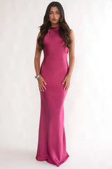 Saphirra Cowl Back Maxi Dress Berry
