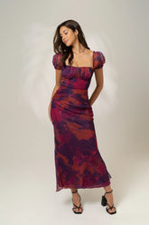 Simone Puff Sleeve Midi Dress