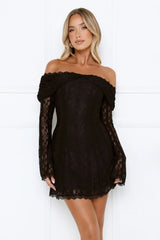 Secret Smile Lace Mini Dress Black