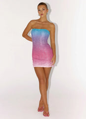 Step Closer Sequin Knit Mini Dress Pink